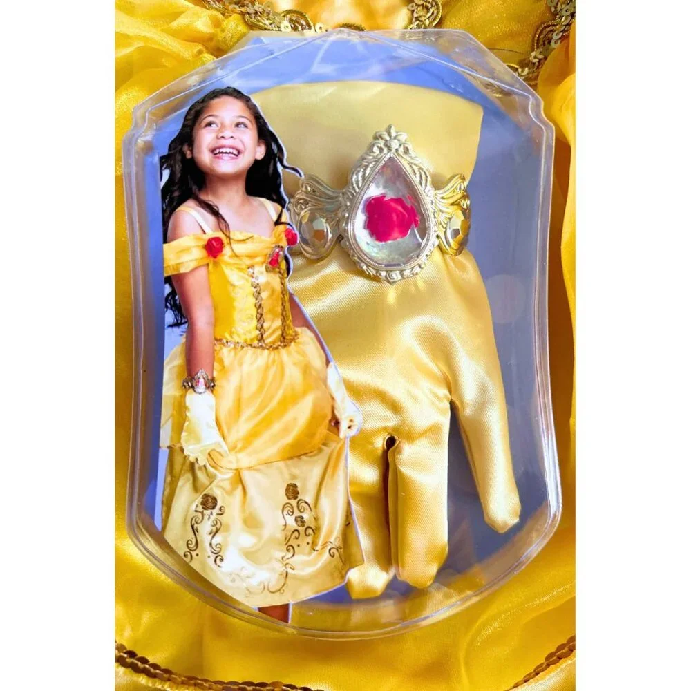 DISNEY Princess Belle Majestic Costume Dress with Bracelet and Gloves Age 3+ NEW - Picture 8 of 8